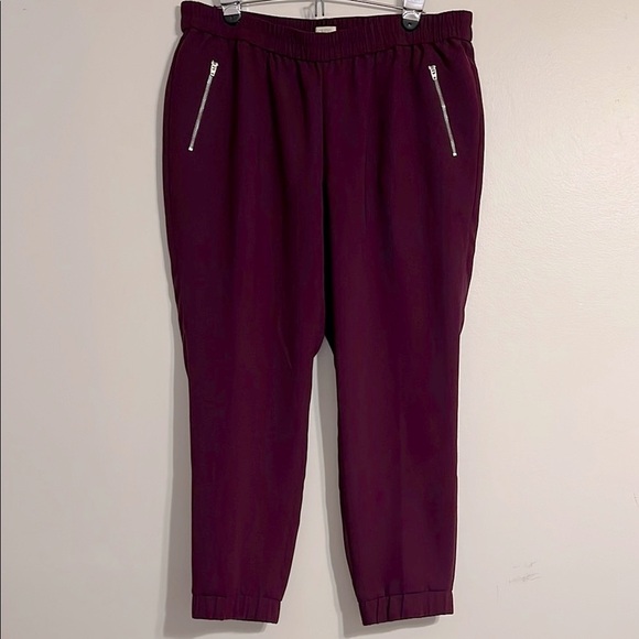 J. Crew‎ Factory Sydney Pull On Pants Joggers Plum purple - Picture 1 of 5